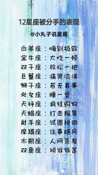 十二星座分手时在想什么，星座心理揭秘,十二星座,星座,美好,第1张