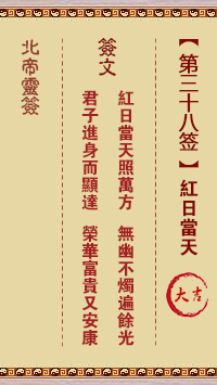 北帝庙38签解法,解读神秘占卜艺术,象征,希望,占卜,第1张 北帝庙38签解法,解读神秘占卜艺术,象征,希望,占卜,第1张