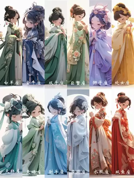 十二星座专属汉服搭配指南,穿出你的星座韵味,十二星座,星座,美好,第1张 十二星座专属汉服搭配指南,穿出你的星座韵味,十二星座,星座,美好,第1张