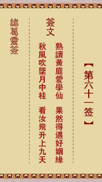 破解61签之谜，探寻古风签诗中的智慧与奥秘,事业,挑战,吉凶,第1张